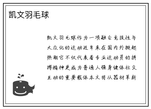 凯文羽毛球